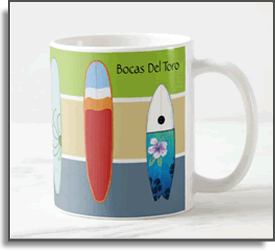 Surfing Bocas  - Legit Shredding - Island Art by Yotigo Mug